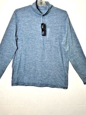 NEW Salt Life Men's SLX Performance Quarter Zip Pullover Heathered Blue Size XL